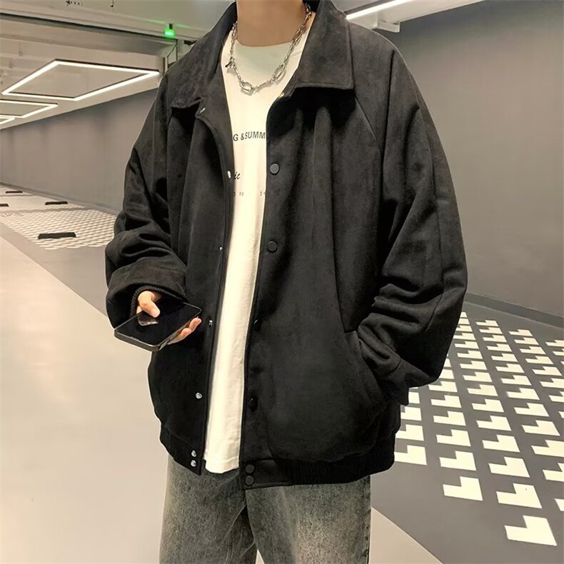 春季新款美式男重磅400克麂皮绒夹克外套W172P65,男装夹克,星座1116-2