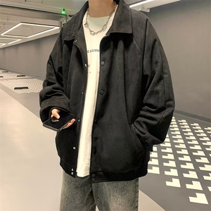 春季新款美式男重磅400克麂皮绒夹克外套W172P65图片