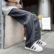 条纹裤子男夏季薄款美式高街直筒工装裤运动休闲长裤KB853，男装工装外套，星座1116A-1（原606A）
