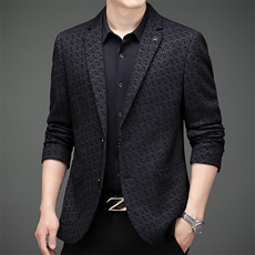 男士2023年秋季新款长袖休闲西服中青年纯色便服外套AJY8620-P210，男装西服，电商B212（原钱塘6029）