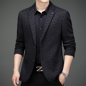 男士2023年秋季新款长袖休闲西服中青年纯色便服外套AJY8620-P210