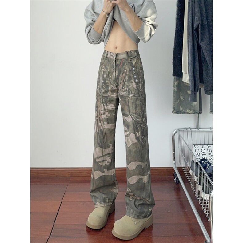 B221美式ins高街暗黑个性3D印花假破洞牛仔裤LK25445-特P50控88,男装牛仔裤,电商B221