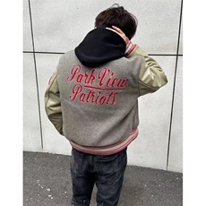 男女新款刺绣棒球字母撞色百搭宽松情侣上衣夹克休闲外套JF916，男装夹克，星座1116A（原606A-3）