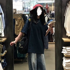 万针全刺绣工艺抖音得物高品质260克重磅纯棉双纱美式高街短袖T恤，男装T恤，电商A486-1