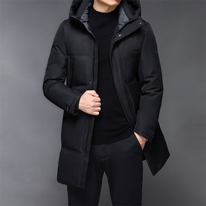 29023冬季男士羽绒服时尚加厚保暖羽绒服中长款外套中年爸爸装图片