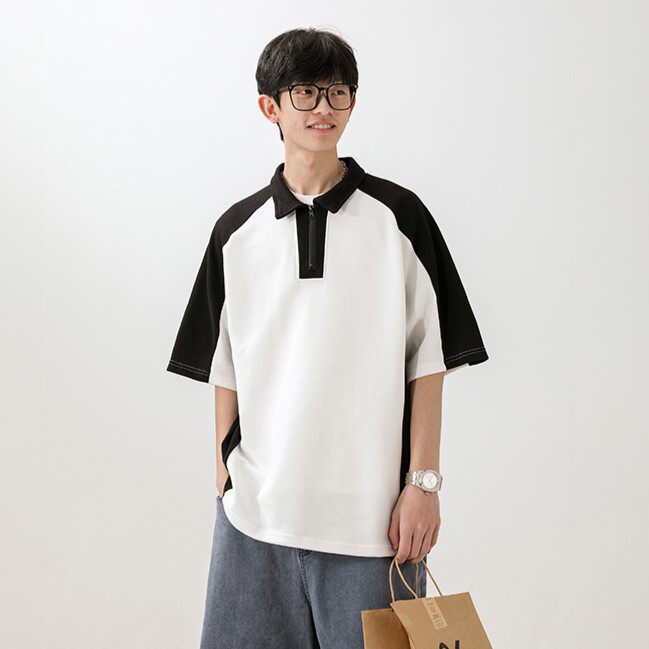 特P35无差价新款时尚夏季百搭拼色POLO衫-POLO01无影墙，男装Polo衫，电商A003