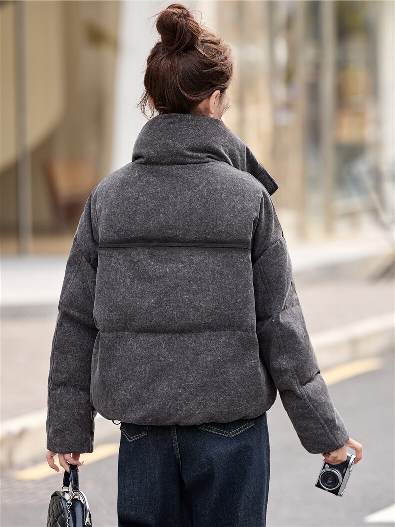 2025年冬季休闲风90白鸭绒牛仔,女装羽绒服,艾尚靓装