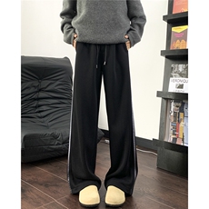 现货华棉渐变加绒三条杠裤子男款运动裤常规P40加绒特45控6878，男装休闲裤，电商D205