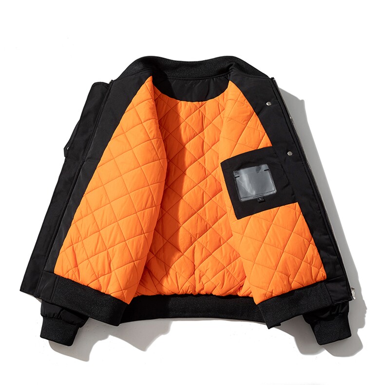 现货2色秋冬带帽可拆卸飞行服外套棉服夹克,男装棉衣,电商A105