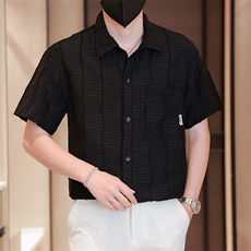 大货男士短袖衬衫高级感定制面料冰丝透气品质衬衣C317-C805-P55，男装衬衫，电商C317