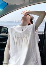 潮流字母背心男士夏季美式情侣体恤宽松百搭休闲无袖t恤潮牌，男装背心/马甲，星座218-1（原230）