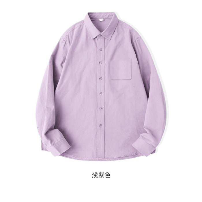 TC646-P45糖果色轻奢高级纯棉正肩衬衫夏季薄款衬衣长袖上衣外穿,女装衬衫,星座617A-2