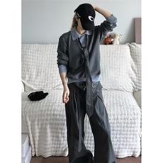 春秋减龄拼接POLO领假两件长袖T恤上衣女修身显瘦打底衫M278，男装T恤，星座1116A（原606A-3）