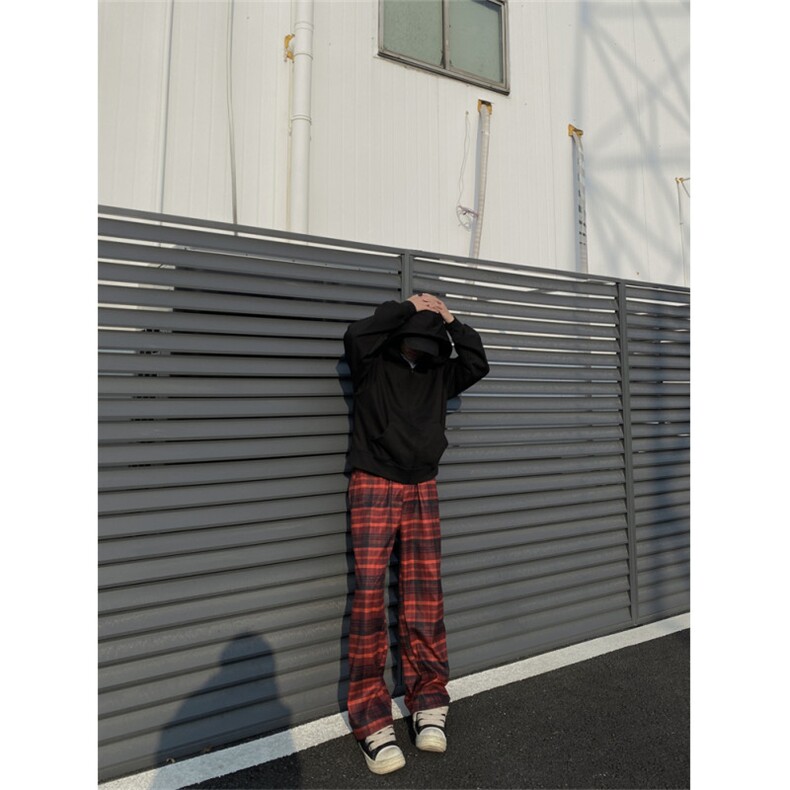 2024/格子裤直筒拖地cleanfit磨毛阔腿裤子1005-3-SGA864-P60控78,男装休闲裤,星座1005-3