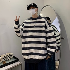美式圆领毛衣男慵懒风休闲针织衫M7128P46，男装针织衫/毛衣，星座1116-2