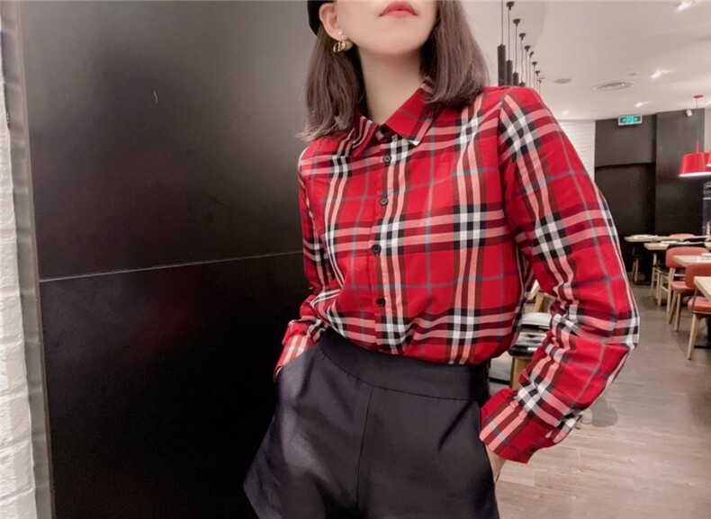 加绒格纹衬衫系列，女装衬衫，七七迷兰