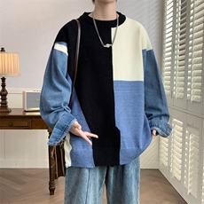 83936-P60秋冬新款休闲毛衣男长袖针织衫港风宽松毛衣打底衫，男装针织衫/毛衣，电商D310B