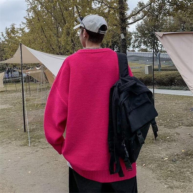 美式街头设计感圆字母R毛衣男慵懒风休闲针织衫Y21P42,男装针织衫/毛衣,星座1116-2