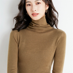 秋冬季新款纯色毛衣女长袖宽松显瘦百搭针织毛衣上衣图片