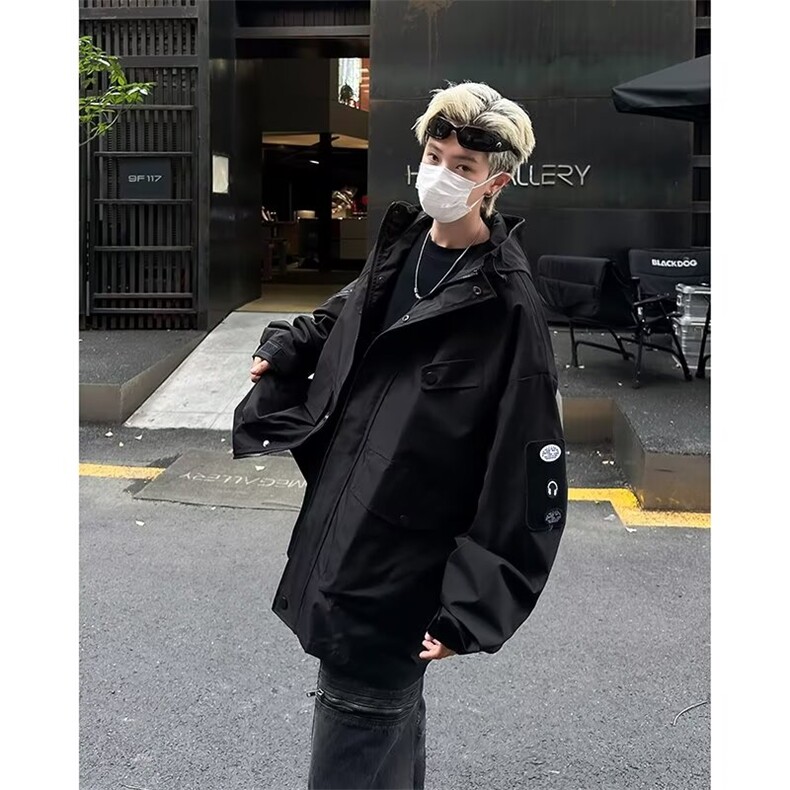 三合一冲锋衣外套男士春秋季潮牌痞帅气宽松休闲工装夹克登山服,男装夹克,星座1013