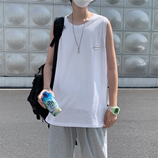 简约字母运动背心男夏ins2021坎肩马甲宽松韩版无袖T恤T594-P23，男装T恤，星座512-2