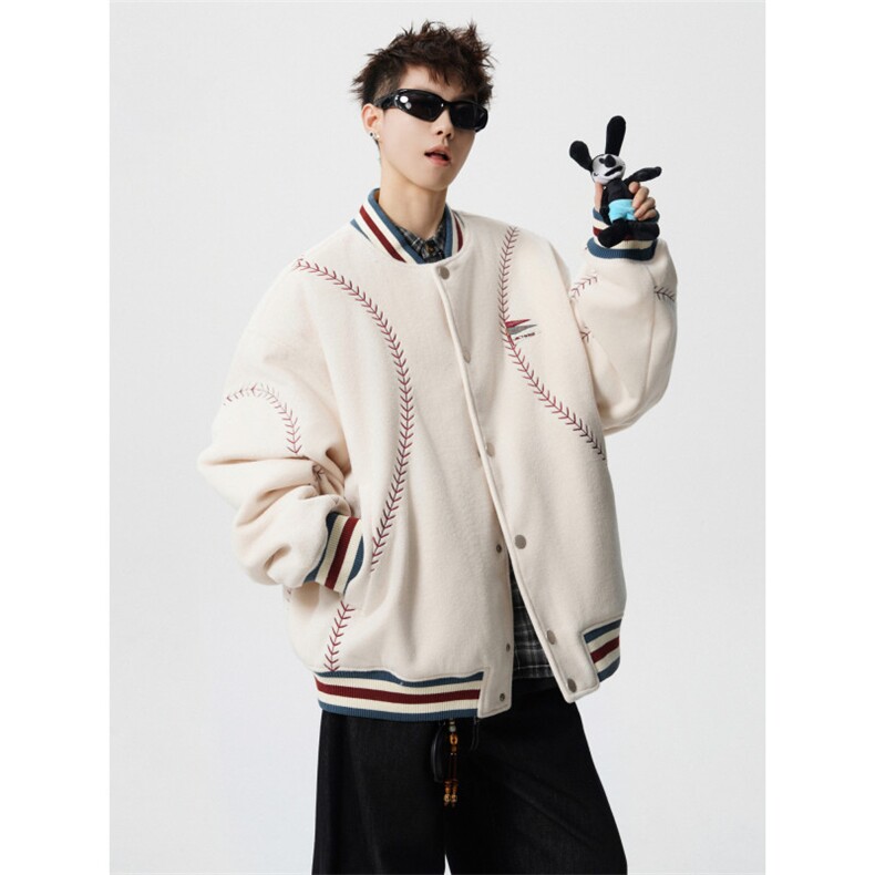 706-1-LK8796-P128现货秋冬男士美式运动夹棉棒球领棉服外套,男装棉衣,星座706