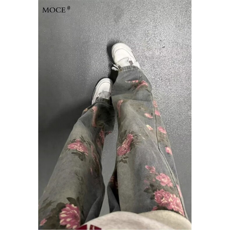 玫瑰满印花牛仔裤男秋冬cleanfit提花裤子直筒微喇弯刀裤N1311,男装牛仔裤,星座1116A（原606A-3）