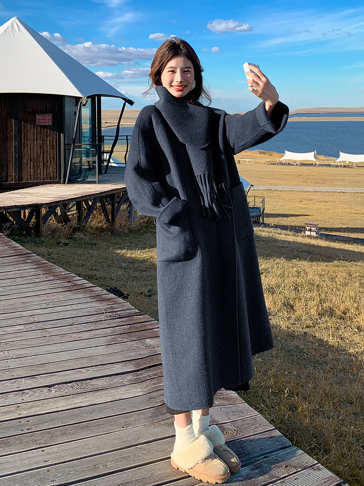 2025现货主推手工双面呢70毛羊毛大衣191-6337-P265-K388,女装双面呢大衣,韩蜜菓