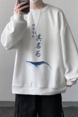 华夫格卫衣圆领卫衣男大码长袖t恤男外套HW76261-P30加绒款-P40，男装卫衣，电商A040