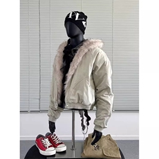 现货高品质美式高街冬季重磅硬挺短款座山雕毛领棉衣男女加厚外套，男装棉衣，电商A486-1