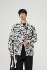 可二开定制扎染雾霾小香风面料大码M-5XL夹克男JK78082P79控128，男装夹克，星座227-7