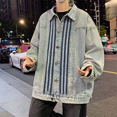 复古做旧牛仔夹克男女潮牌街头宽松休闲百搭情侣外套JK02172-P73，男装夹克，星座308B-2