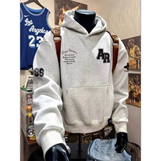 网图设计感小众字母刺绣连帽潮牌卫衣美式高街痞帅外套YY802-P45，女装短外套，电商C216