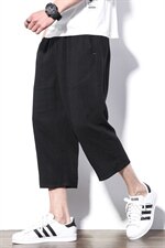 2020白墙风夏季新日系大码男宽松亚麻七分裤棉麻休闲裤K256-P35，男装休闲裤，电商A001