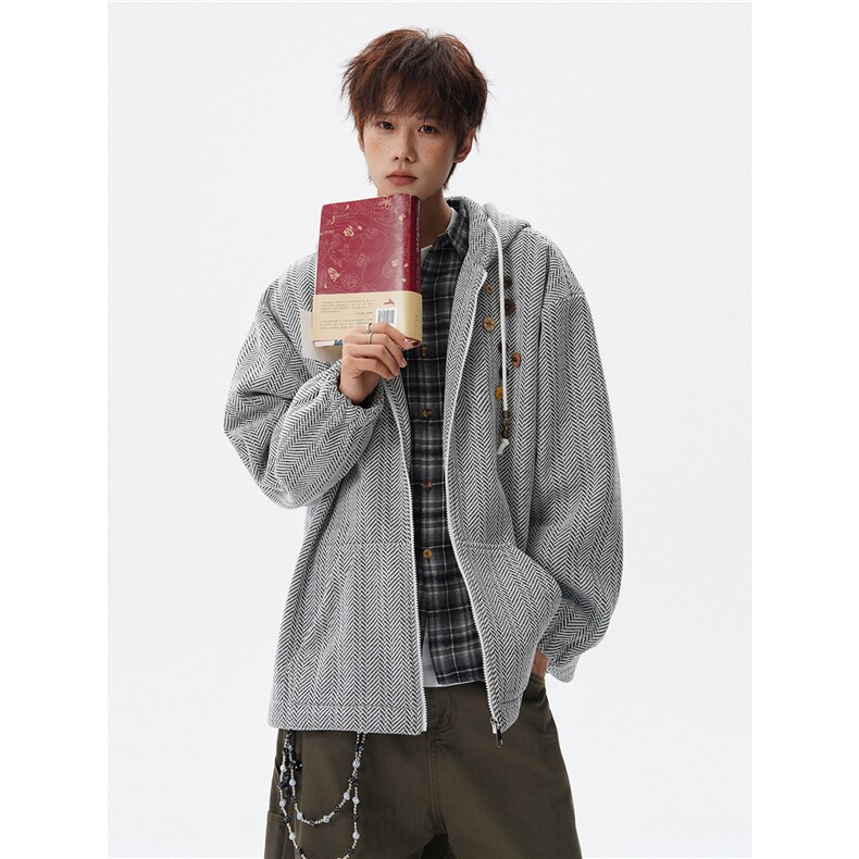 WY10193-特P52加绒特P58加厚雪尼尔满天星连帽卫衣大码外套男,女装短外套,电商A059