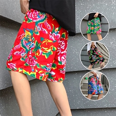 DK2024夏新男女中性大花沙滩裤大码东北大花短裤团队裤运动篮球裤，男装休闲裤，星座115A(原星座507）