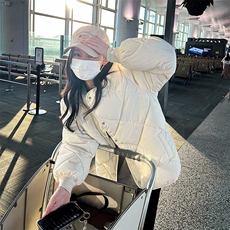 棉服女短款轻薄无领日系菱形格棉袄休闲潮外套CC030-P80，男装棉衣，星座911-3