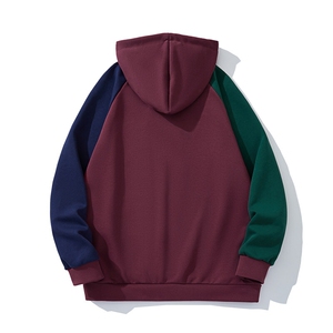 新潮设计时尚拼接连帽卫衣高街慵懒风潮流复古上衣HY270P65控98图片
