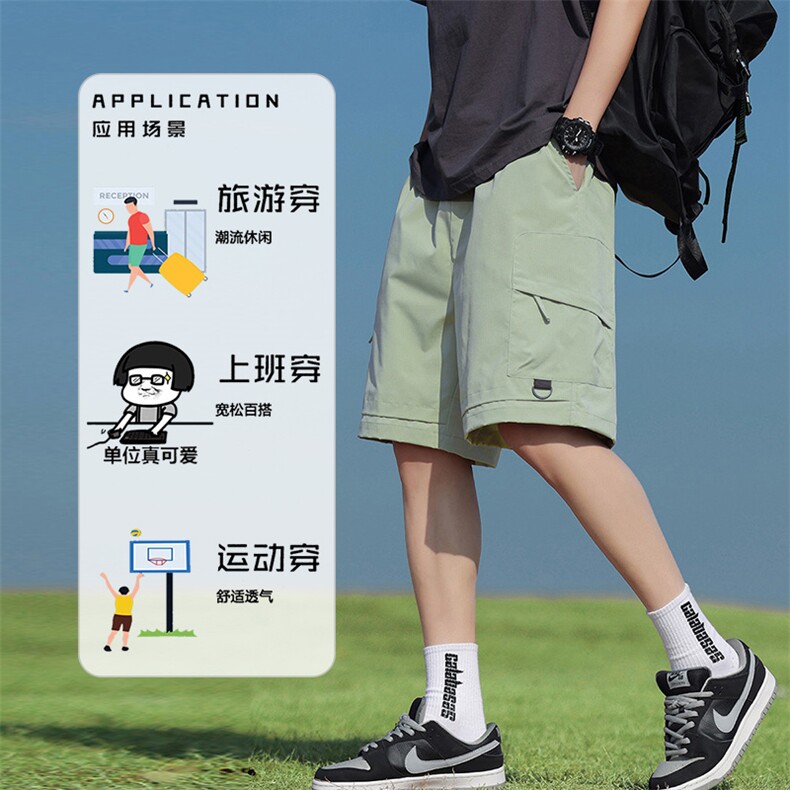 2026夏季工装短裤男宽松休闲裤直筒情侣款五分裤 A436-6202-P35图片