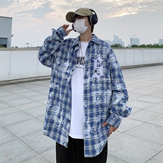CS77-P40日系青春流行简约气质宽松型衬衫，男装衬衫，星座1501-1