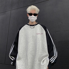 白花灰拼黑袖