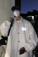 港风宽松男麂皮绒外套韩版潮休闲衬衫男夹克A071-1012-P90，男装夹克，电商A071