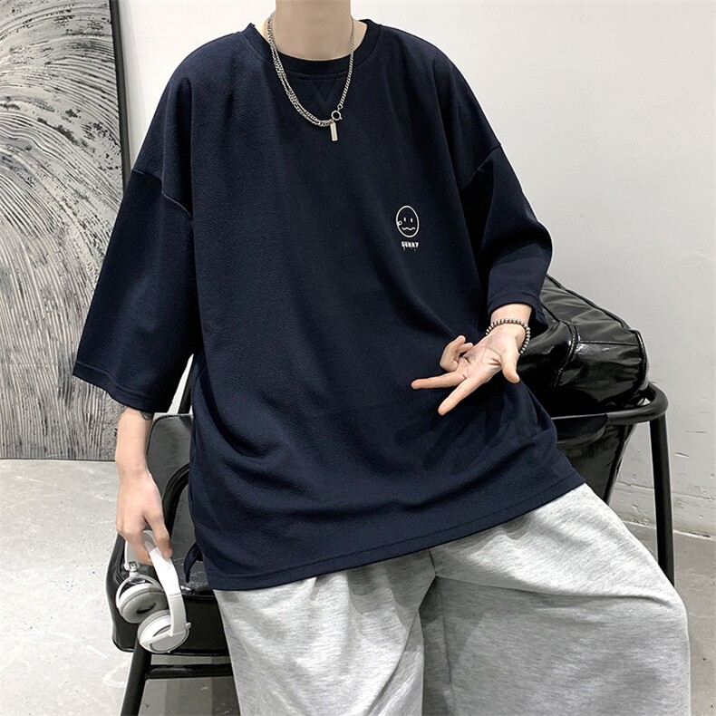Q11072-P30春夏季七分袖t恤男大码五分袖男短袖中袖大皂风,男装T恤,电商A040