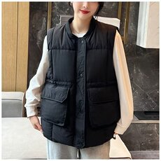 2025新款秋冬马甲女中长款法式复古坎肩宽松休闲上衣马夹外套，男装背心/马甲，星座1210-1