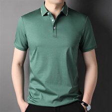 轻奢夏季男士短袖T恤时尚潮流圆领半袖商务纯色上衣服体恤男装，男装T恤，电商B212（原钱塘6029）