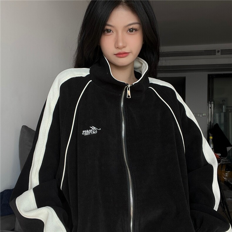 网络图现货！立领夹克春夏款拼色学生外套高级感简约风R608-P85图片