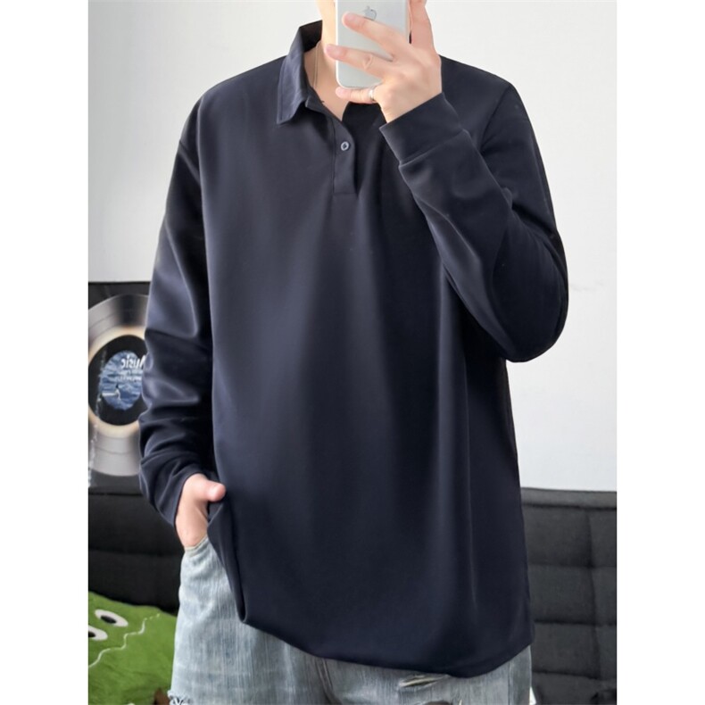 PL9010-P21-控48-现货POLO衫男长袖T恤纯色翻领透气网眼,男装Polo衫,星座116