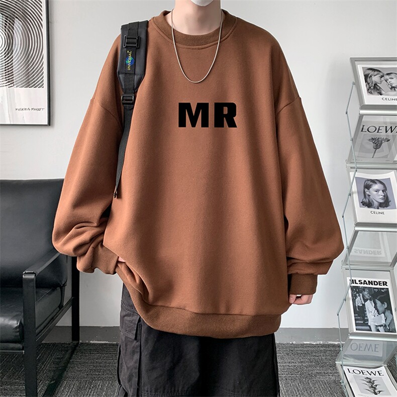 圆领卫衣男大码加厚加绒长袖t恤男S6253-P28加绒款-P33,男装卫衣,电商A040