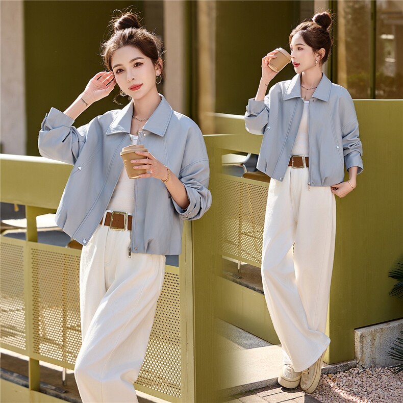 小皮衣外套女短款2026春新款小个子气质休闲洋气减龄PU皮夹克上衣，女装皮衣，江南女神