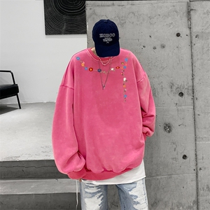 美式潮牌重磅水洗做旧圆领卫衣力推大码男XZ517A-BK5559-P58图片